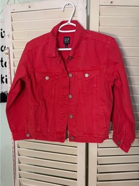 GAP Women’s Red Denim Jean Jacket